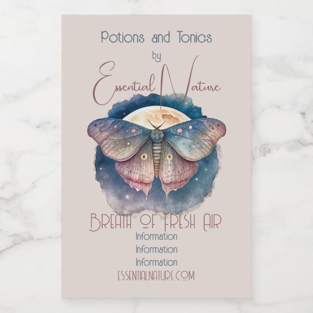 Create Your Own Magical Moon Moth Food Label (Single Label)