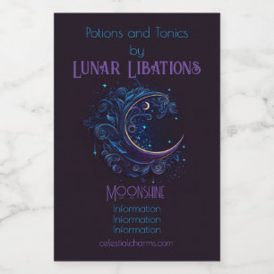 Create Your Own Magical Moon Waves Wine Label