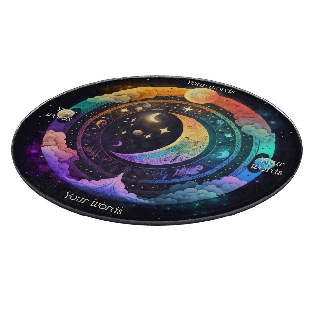 Create Your Own Magical Rainbow Moons Cutting Board (Corner)