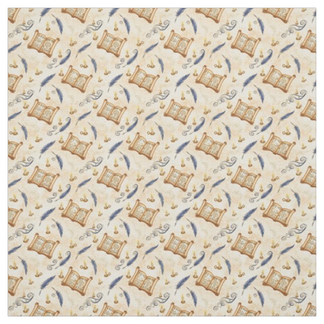 Create Your Own Magical Spell Scrolls Quills Fabric (Swatch)