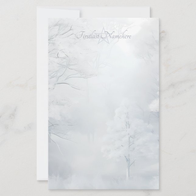Create Your Own Magical Winter Yule Forest Stationery (Front)