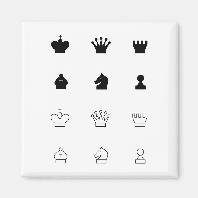 Create your own magnetic chess pieces with icon magnet (Front)