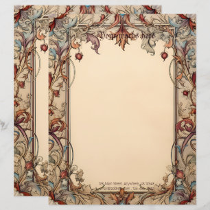 Create Your Own Manuscript Style Mediaeval Floral Custom Letterhead