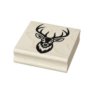 Create Your Own Masked Stag Horned Deer Rubber Stamp