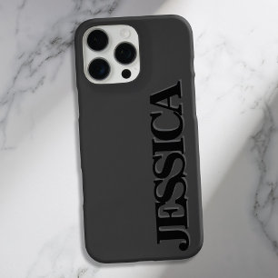 Create Your Own Matte Black Name Monogram iPhone 16 Pro Max Case