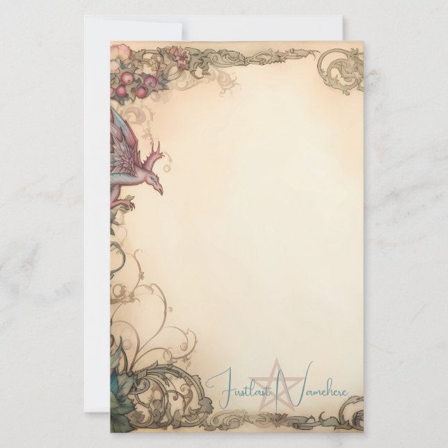 Create Your Own Mediaeval Fantasy Creature Stationery (Front)
