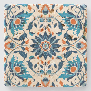 Create Your Own Mediterranean Cerulean Orange Stone Coaster