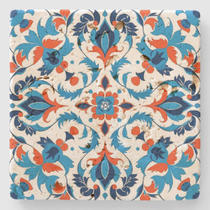 Create Your Own Mediterranean Cerulean Tangerine Stone Coaster