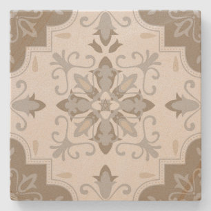 Create Your Own Mediterranean Floral Winter Yule Stone Coaster