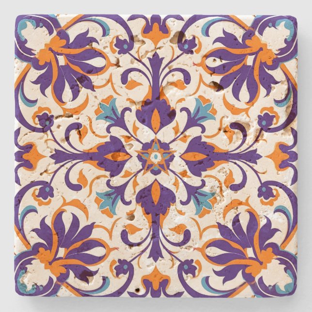 Create Your Own Mediterranean Mystical Purple Stone Coaster (Front)