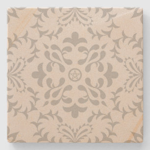 Create Your Own Mediterranean Silvery Winter Yule Stone Coaster