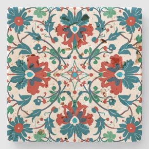 Create Your Own Mediterranean Solstice Blossoms Stone Coaster