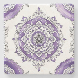 Create Your Own Mediterranean Style Lavender Tile Stone Coaster