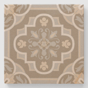 Create Your Own Mediterranean Style Neutral Tiles Stone Coaster