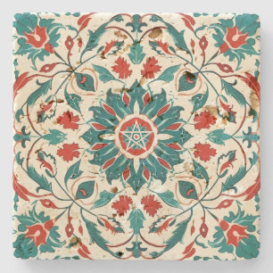 Create Your Own Mediterranean Yule Blooms Stone Coaster