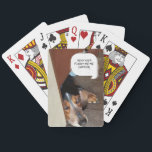 Create Your Own Meme Custom Funny Photo Playing Cards<br><div class="desc">Create your own personalised, funny photo meme playing cards- Full bleed photo. At the top is a cartoon style speech bubble with handwritten look text template to add your own funny caption, like Snap Chat and Instagram internet memes. Hilarious photo party favours for teens birthday, over the hill party, funny...</div>