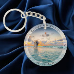 Create Your Own Memorable Newly Weds Wedding Photo Key Ring<br><div class="desc">Elegant wedding photo keepsake</div>