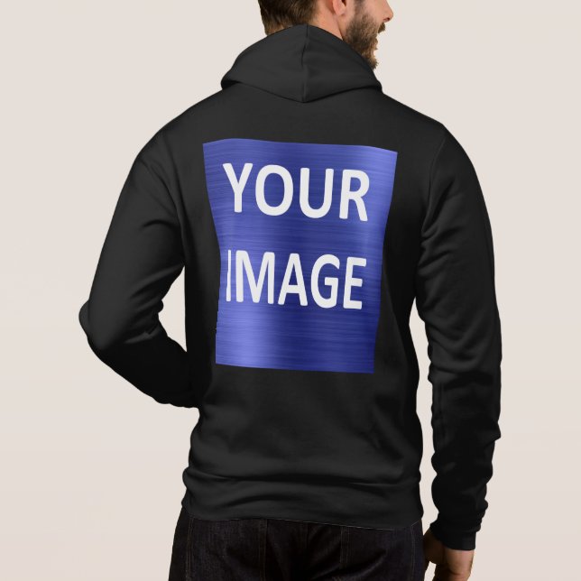 Create your own mens black  hoodie (Back)