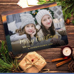 Create your own Merry Christmas photo gold Foil Holiday Card<br><div class="desc">Create your own Merry Christmas photo gold Foil Holiday Card.
You can add your own photos,  text,  name and year and create a very personal and unique Christmas card.</div>