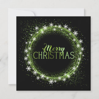 Create Your Own Merry Christmas Snowflake Wreath Holiday Card