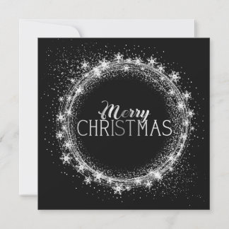 Create Your Own Merry Christmas Snowflake Wreath Holiday Card