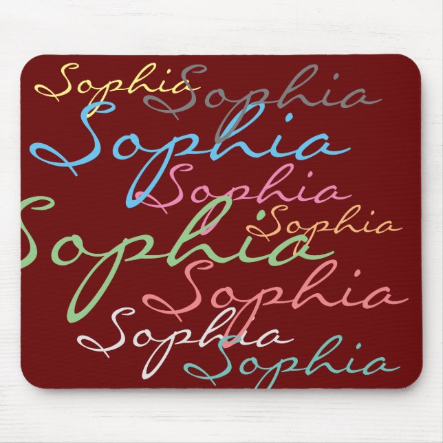 Create your own messy name text unique calligraphy mouse mat (Front)