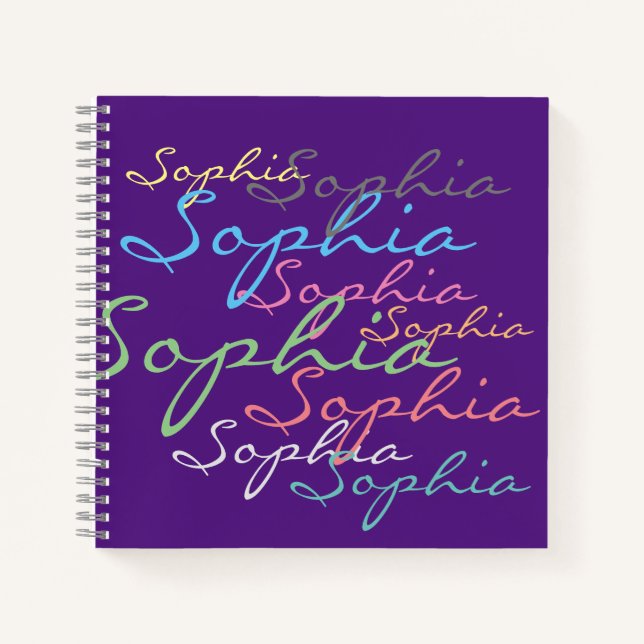 Create your own messy name text unique calligraphy notebook (Front)