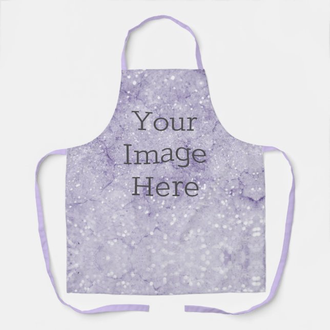Create Your Own Metalic Purple Faux Glitter Marble Apron (Front)