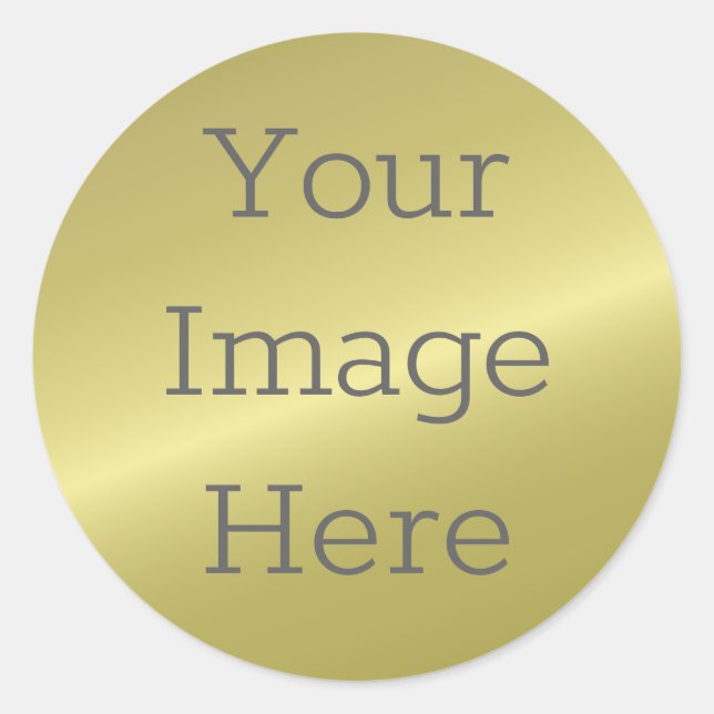 Create Your Own Metallic Antique Brass Faux Foil Classic Round Sticker (Front)