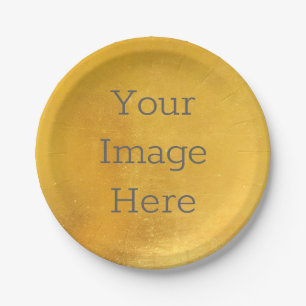 Create Your Own Metallic Antique Gold Faux Foil Paper Plate