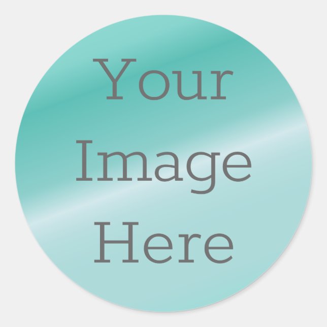 Create Your Own Metallic Aqua Blue Teal Faux Foil Classic Round Sticker (Front)