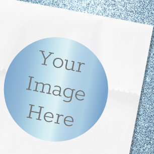 Create Your Own Metallic Frozen Ice Blue Faux Foil Classic Round Sticker