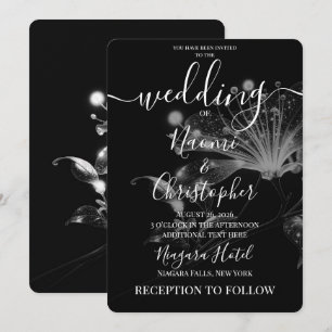 Create Your Own Metallic Glow Flowers Wedding Invitation