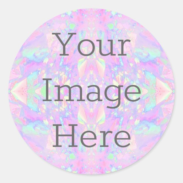 Create Your Own Metallic Iridescent Abstract Opal Classic Round Sticker (Front)