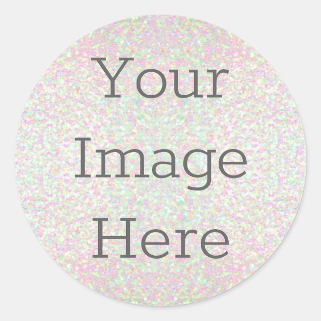 Create Your Own Metallic Iridescent Opal Glitter Classic Round Sticker (Front)