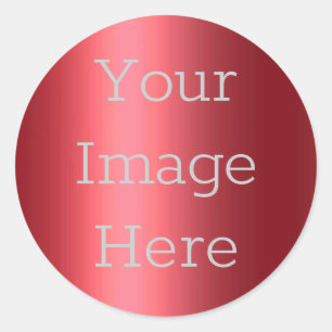 Create Your Own Metallic Red Faux Foil Classic Round Sticker