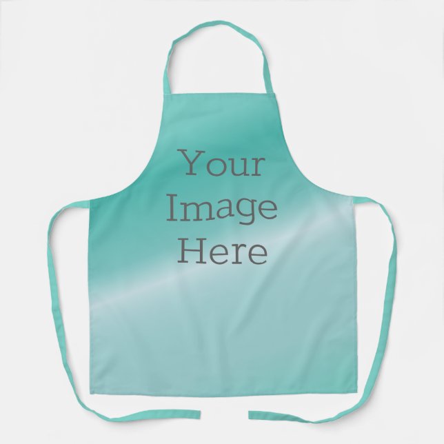 Create Your Own Metallic Robins Egg Aqua Faux Foil Apron (Front)