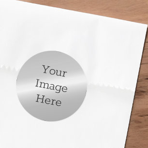 Create Your Own Metallic Silver Faux Platinum Foil Classic Round Sticker