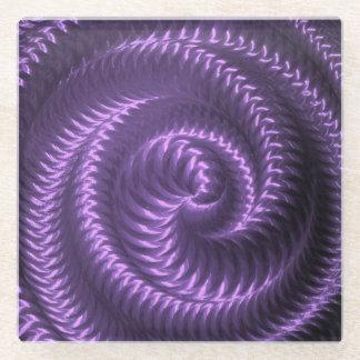 Create Your Own - Metallic Spiral - Purple  Glass Coaster