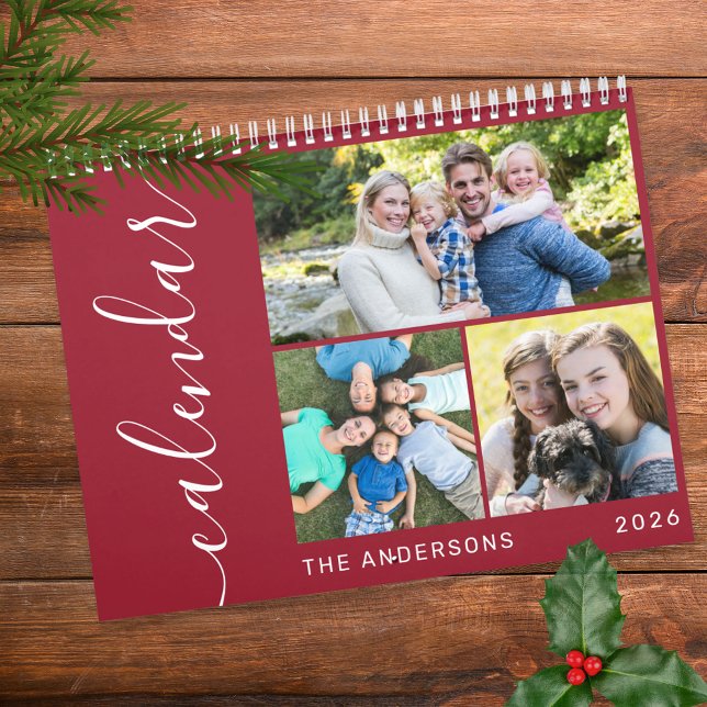 Create Your Own Minimal 3 Photos Collage Script Calendar (Creator Uploaded)