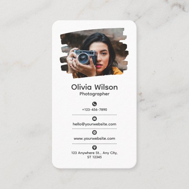 Create Your Own Minimal Style Photographer Business Card (Front)