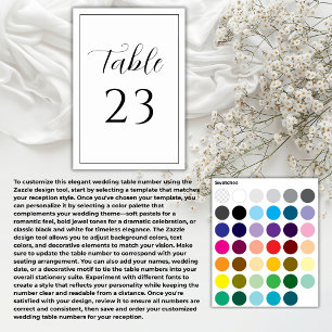 Create Your Own Minimalist Elegant Wedding Table Number