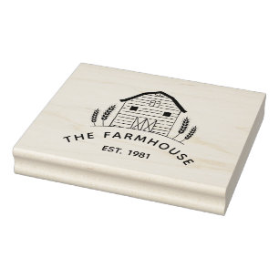 Create Your Own Minimalist Farmhouse Vintage Logo Rubber Stamp