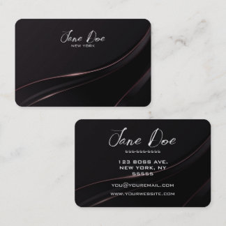 Create Your Own Minimalist Light Ribbon Black Business Card
