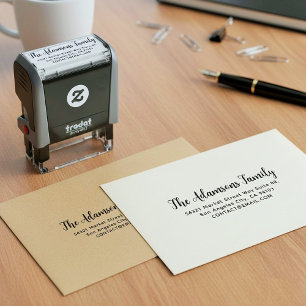 Create Your Own Minimalist Simple Return Address Self-inking Stamp
