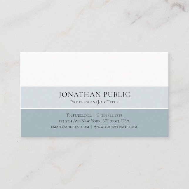 Create Your Own Minimalistic Elegant Modern Design Business Card (Front)