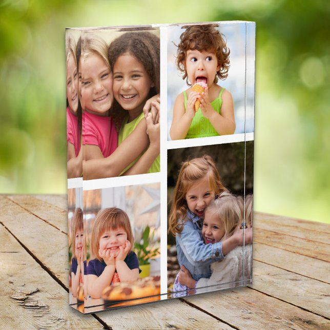 Create Your Own Modern 4 Picture Collage White Photo Block (Creator Uploaded)