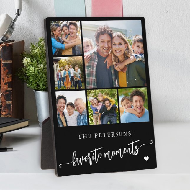 Create your own modern 6 photo collage keepsake plaque (Creator Uploaded)