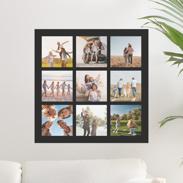 Create Your Own Modern 9 Photo Collage Square Poster (Creator Uploaded)