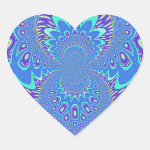 Create Your Own Modern Blue art Heart Sticker